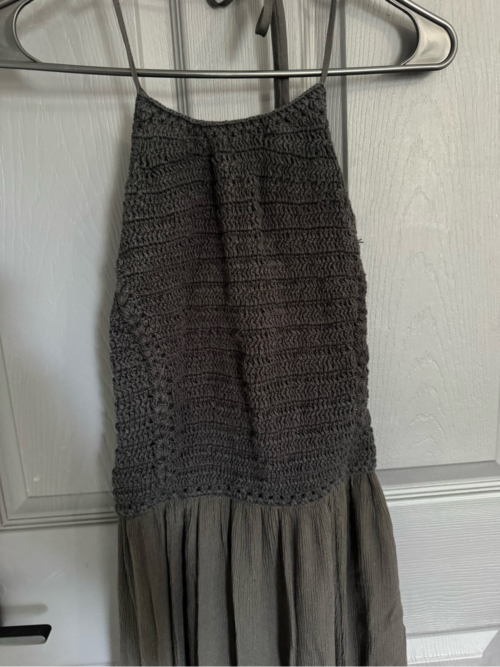 Hollister Black Crochet Halter Maxi Dress Size M - Picture 3 of 6